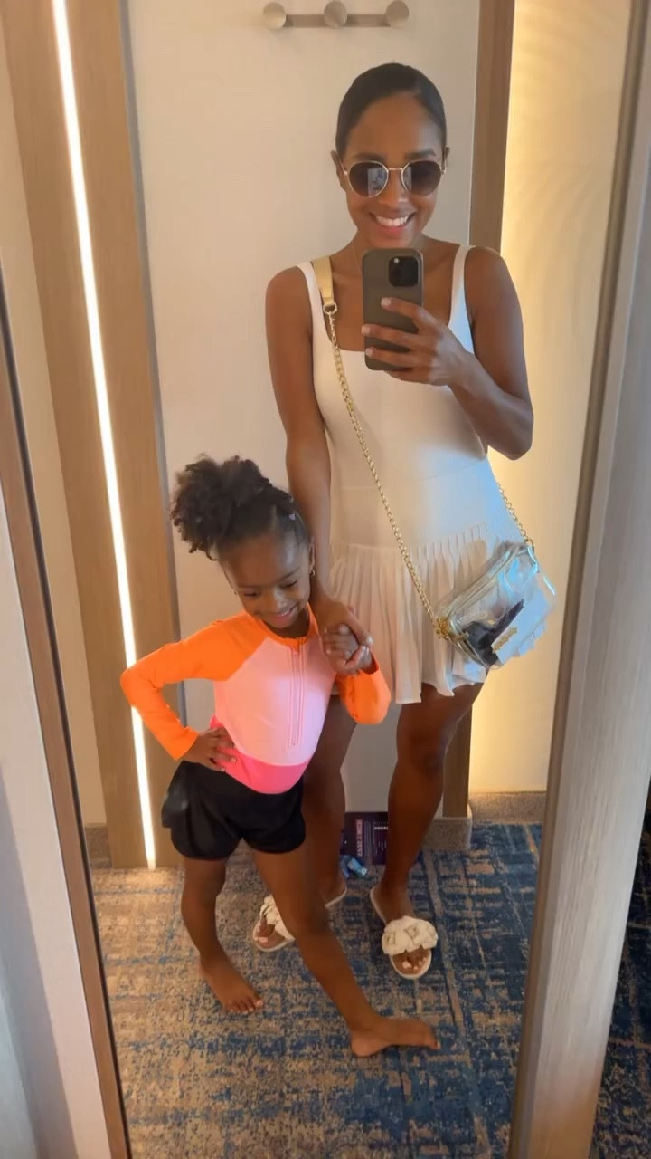 Swim outfits and coverup for walking around the ship. My top is actually a swimsuit, and it’s from Stylest (not linked). 

#LTKswim #LTKkids #LTKfamily