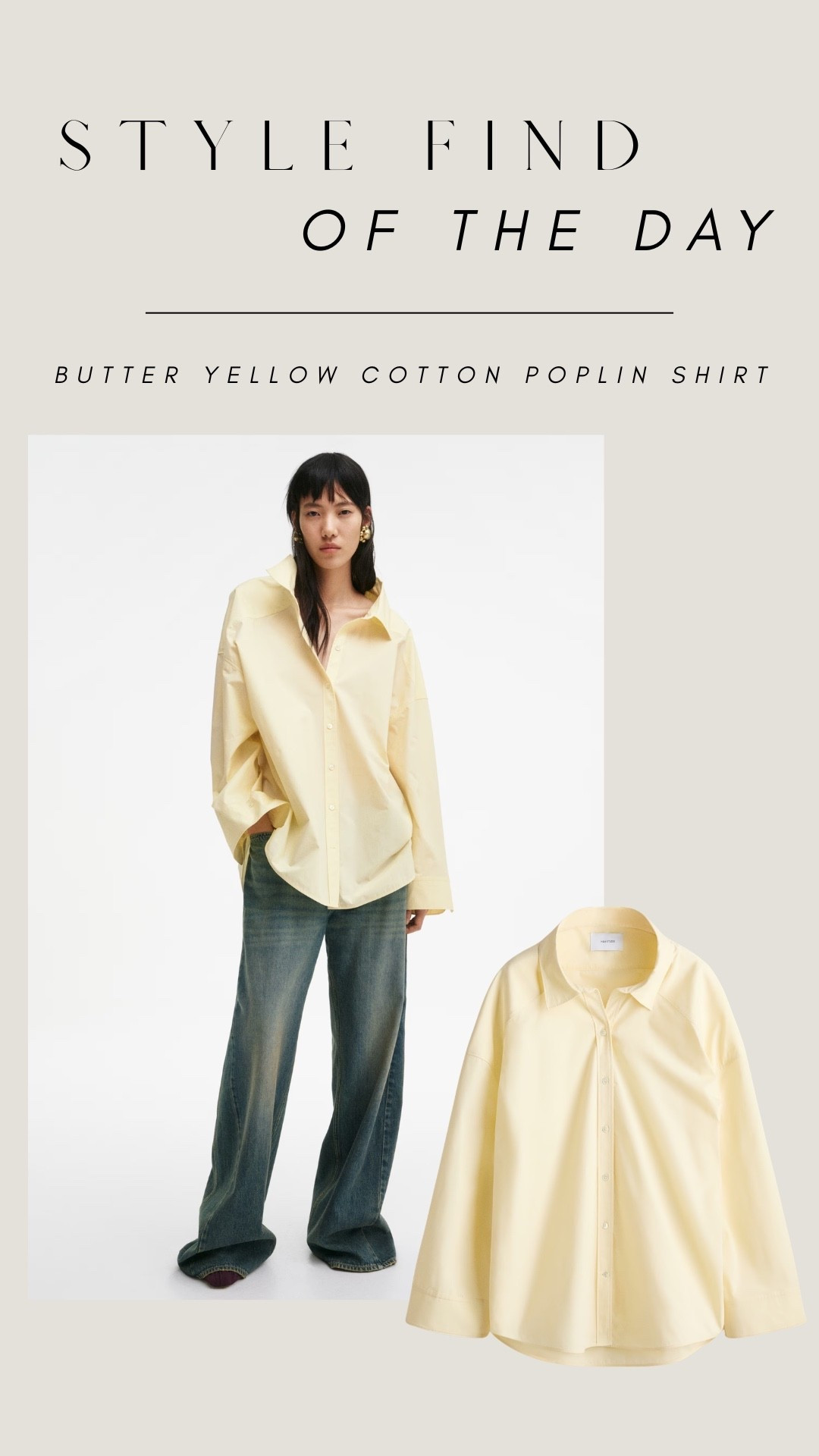 Style find of the day: butter yellow cotton poplin shirt

#LTKeurope #LTKspring
