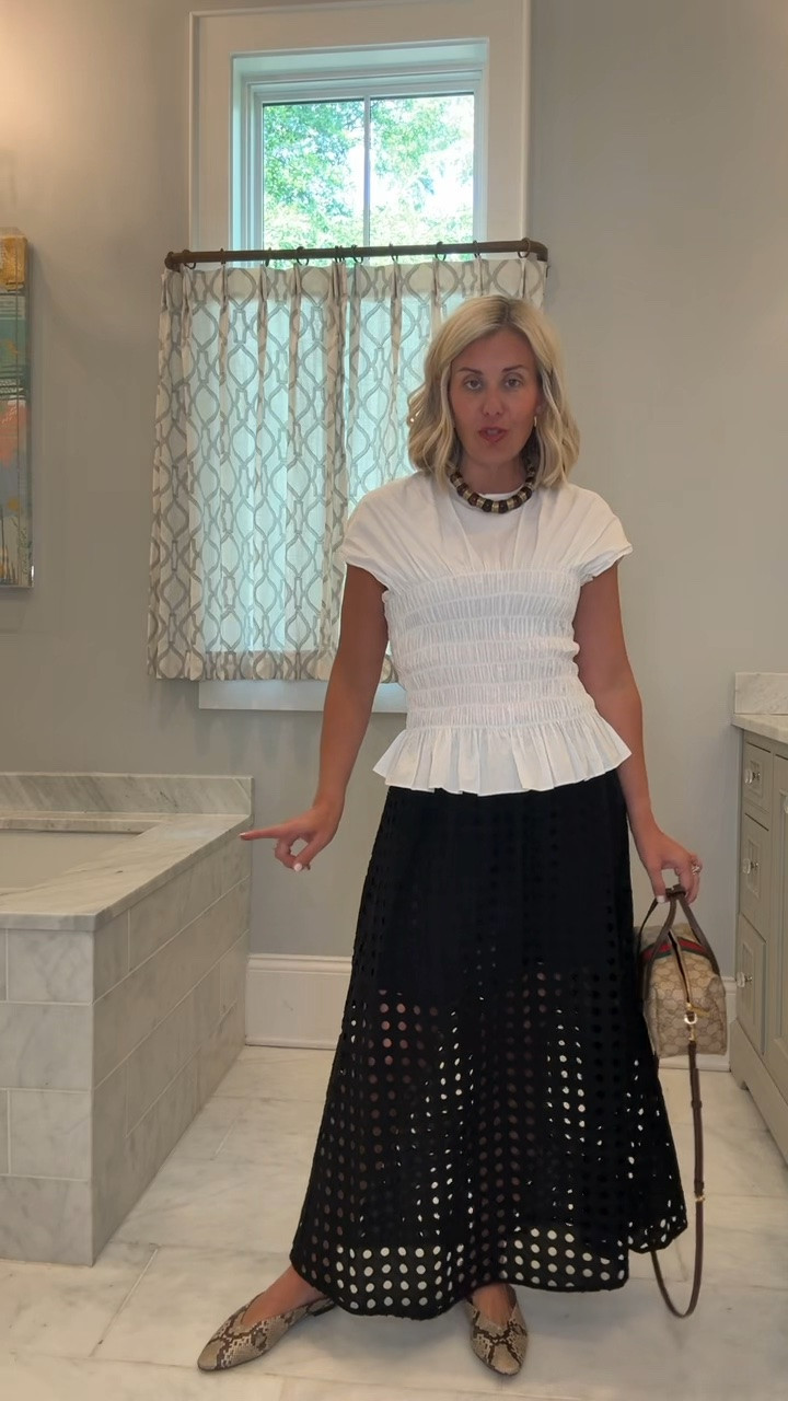 Tnuck Friends & Family Sale
9/22-9/24
15% off orders over $250
20% off orders over $500
Code: FAMILY

This is an anything but basic look! I’m in xs top & skirt and 8 shoes tts. 

#LTKSaleAlert #LTKOver40 #LTKSeasonal