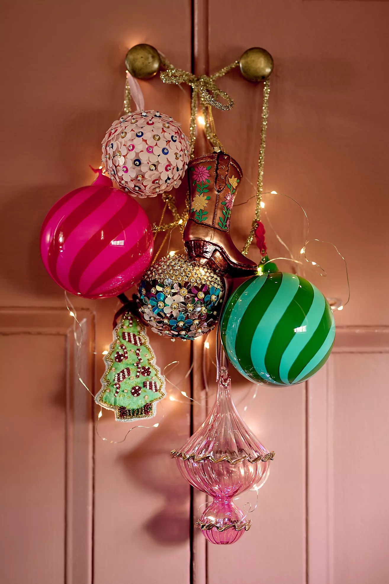 Flower Brown Cowboy Boot Ornament | Anthropologie (US)