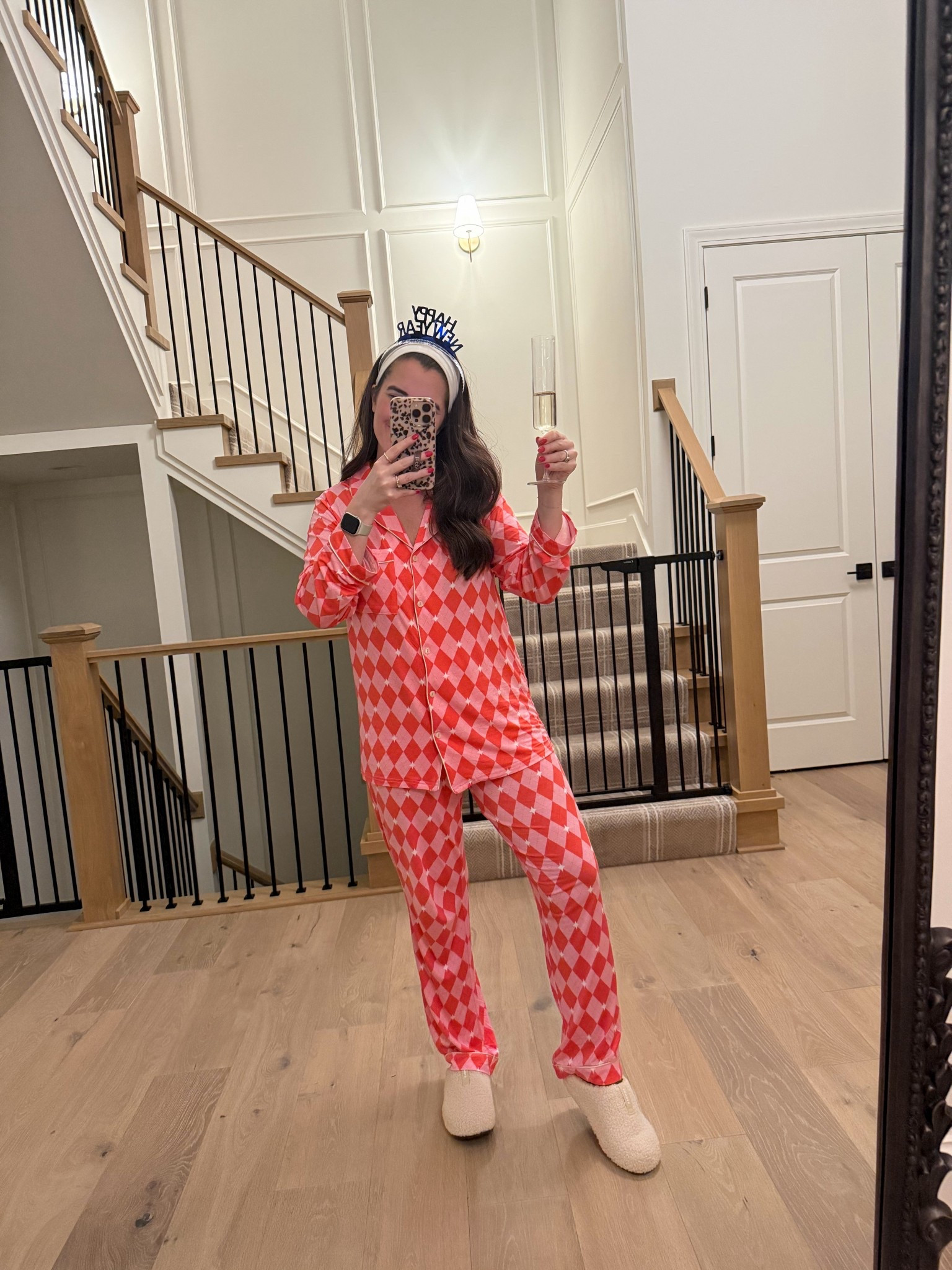 The cutest pjs! Wearing a medium. Also linking my slippers. Would recommend going up a half size if In between. 

#LTKFindsUnder100 #LTKHome