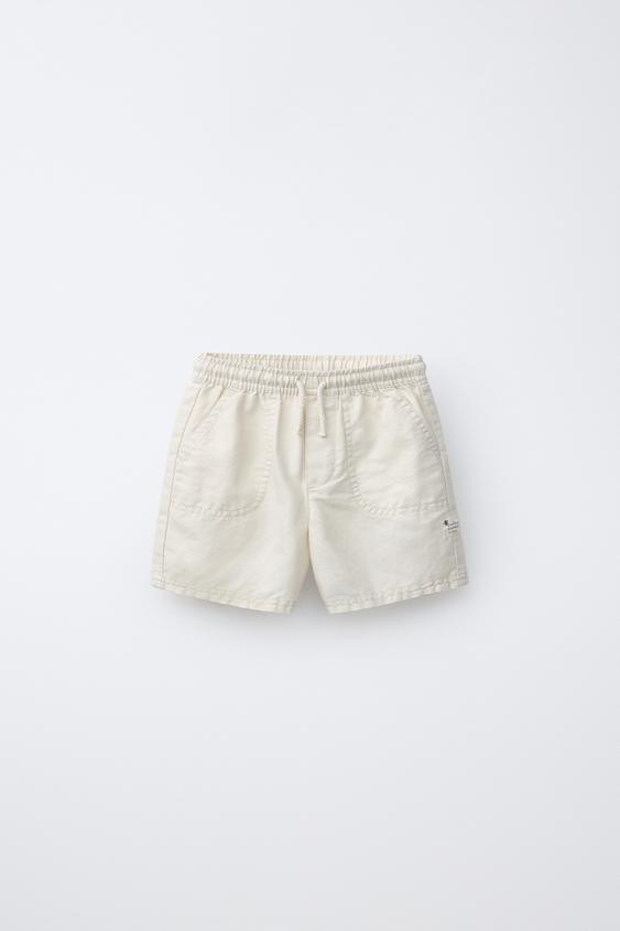 COTTON AND LINEN BLEND SHORTS | Zara US