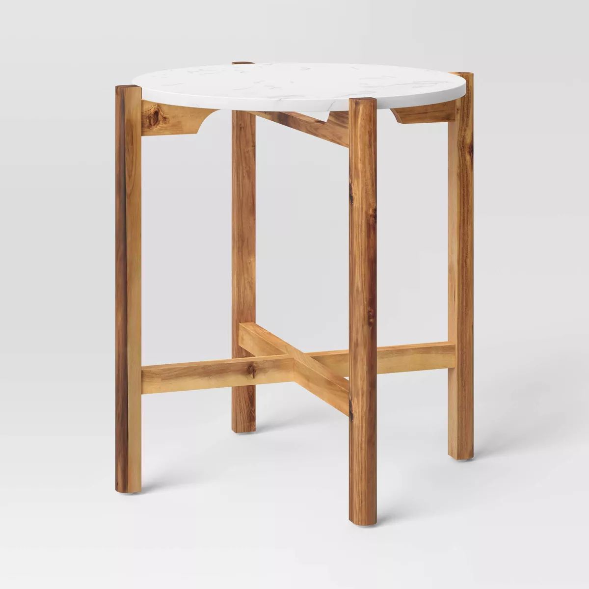 Wood and Marble Accent Table Natural - Threshold™ | Target