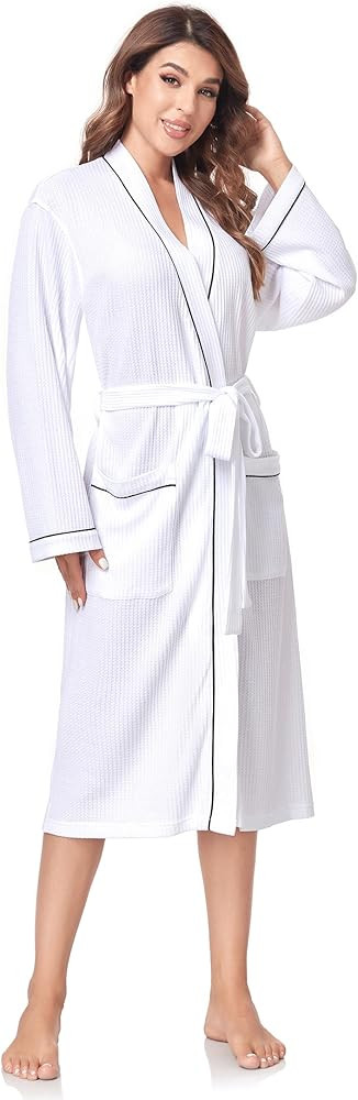 SIORO Waffle Knit Robes for Women, Womens Cotton Robes lightweight Kimono Long Bathrobe Soft Hote... | Amazon (US)