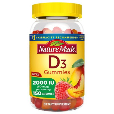 Nature Made Vitamin D3 2000 IU (50 mcg), for Bone Health and Immune Support Vitamin Gummies - 150ct | Target