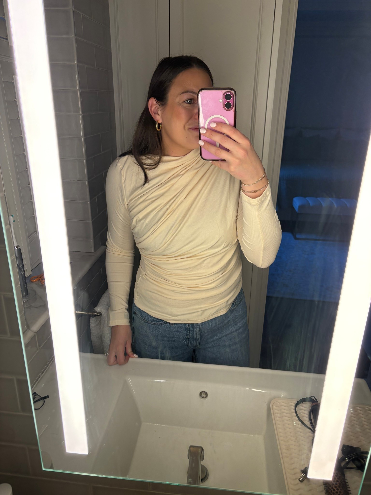 Another good Amazon find! This shirt is so flattering and soft. Wearing a medium. 

Amazon fashion / toddler mom / working mom / office fit 

#LTKFindsUnder50 #LTKWorkwear #LTKSaleAlert