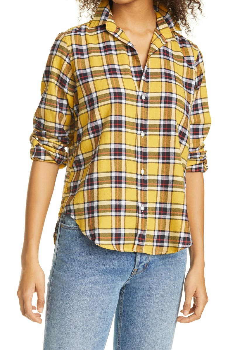 Frank Plaid Crepe Button-Up Shirt | Nordstrom