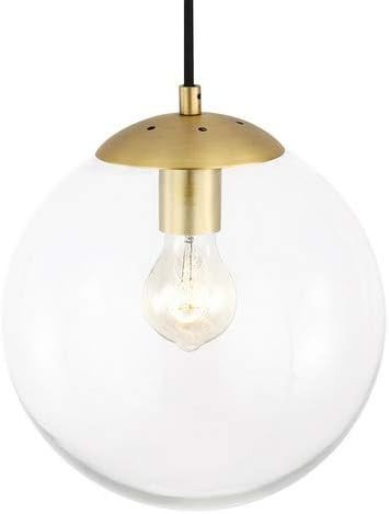 Light Society Zeno Globe Pendant, Clear Glass with Brass Finish, Contemporary Mid Century Modern Sty | Amazon (US)