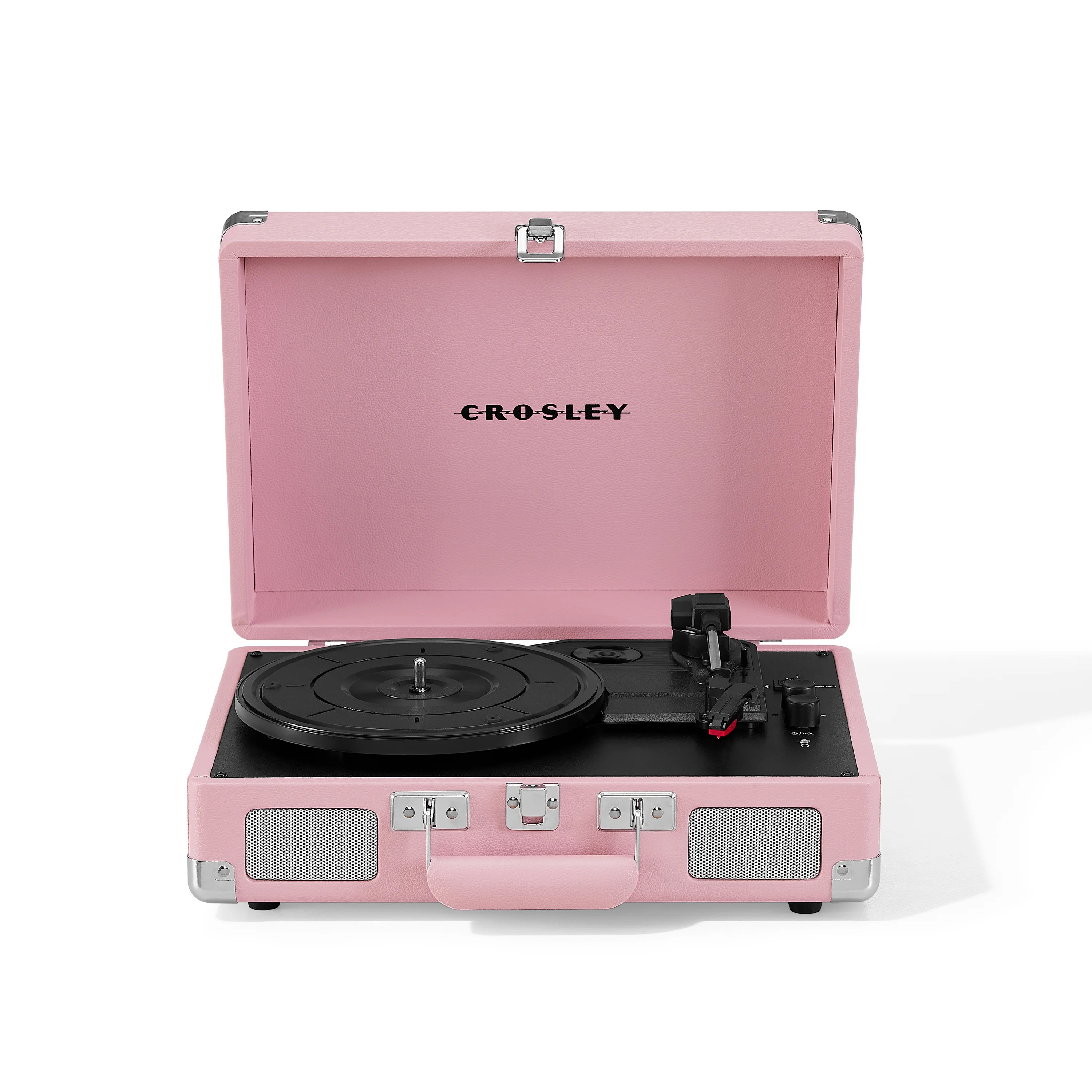 Crosley Cruiser Premier Vinyl Record Player with Speakers and Bluetooth -Blush Pink | Walmart (US)