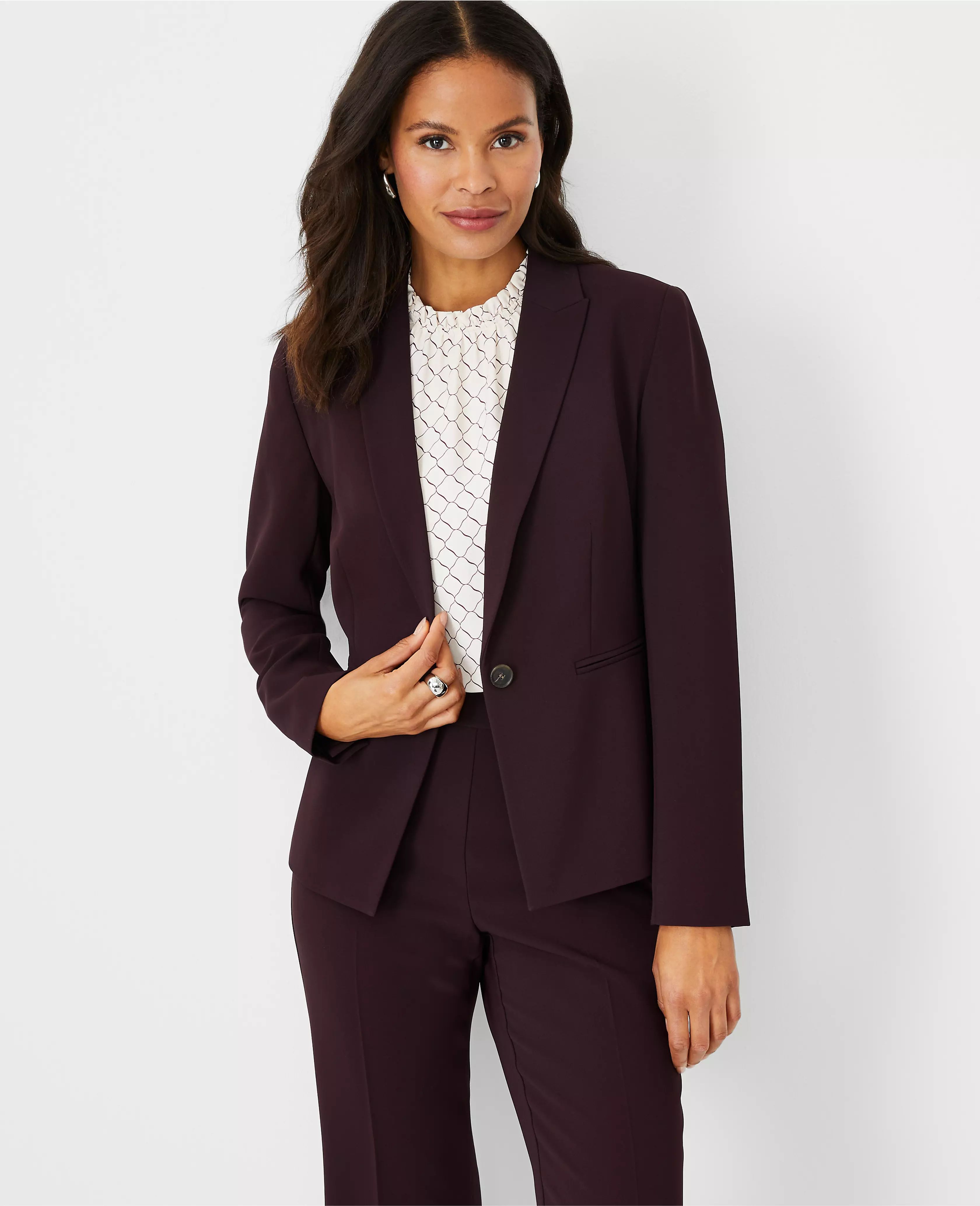 The One Button Blazer in Fluid Crepe | Ann Taylor (US)