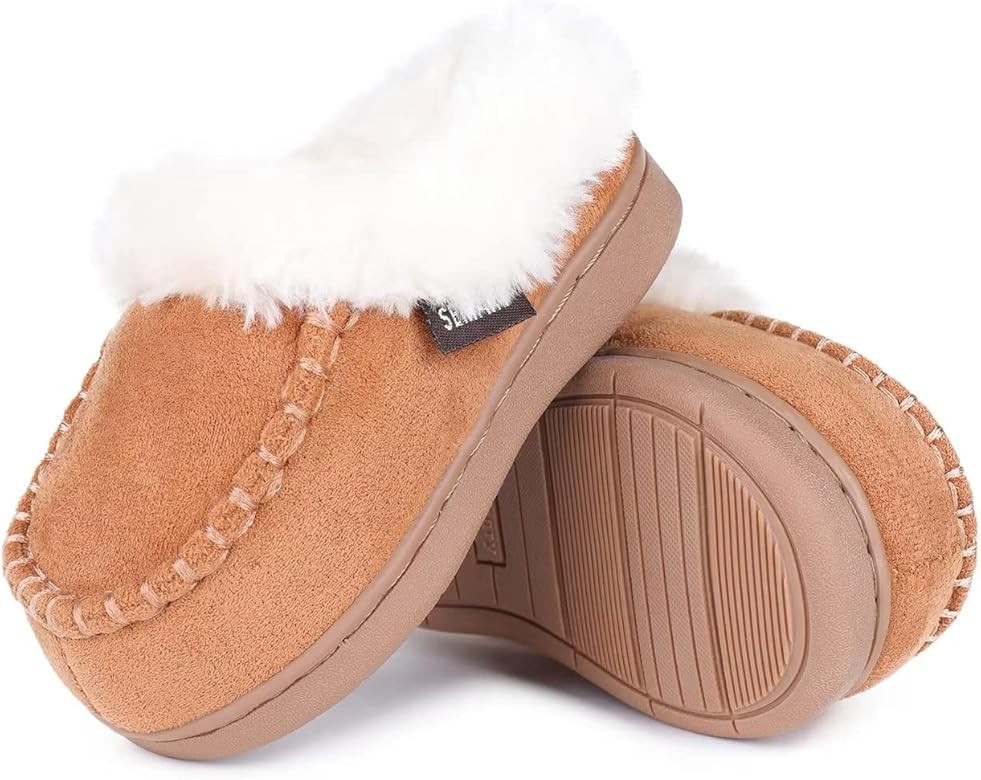 FANTURE Toddler Kids House Shoes Slippers with Memory Foam Fuzzy and Warm Cozy Comfort Fleece Clo... | Amazon (US)