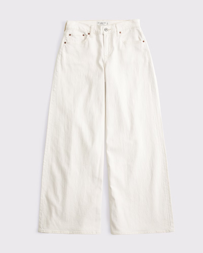 Women's Curve Love Linen-Blend Ultra Wide Leg Jean | Women's Bottoms | Abercrombie.com | Abercrombie & Fitch (US)