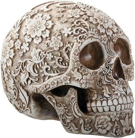 Amazon.com: SUMMIT COLLECTION Day of The Dead 8 Inch White and Light Brown Colored Floral Human S... | Amazon (US)