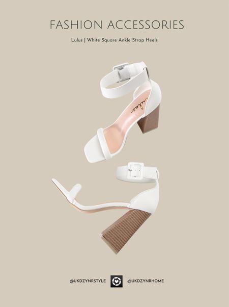 White Square Ankle Strap Heels 

#LTKFind #LTKshoecrush
