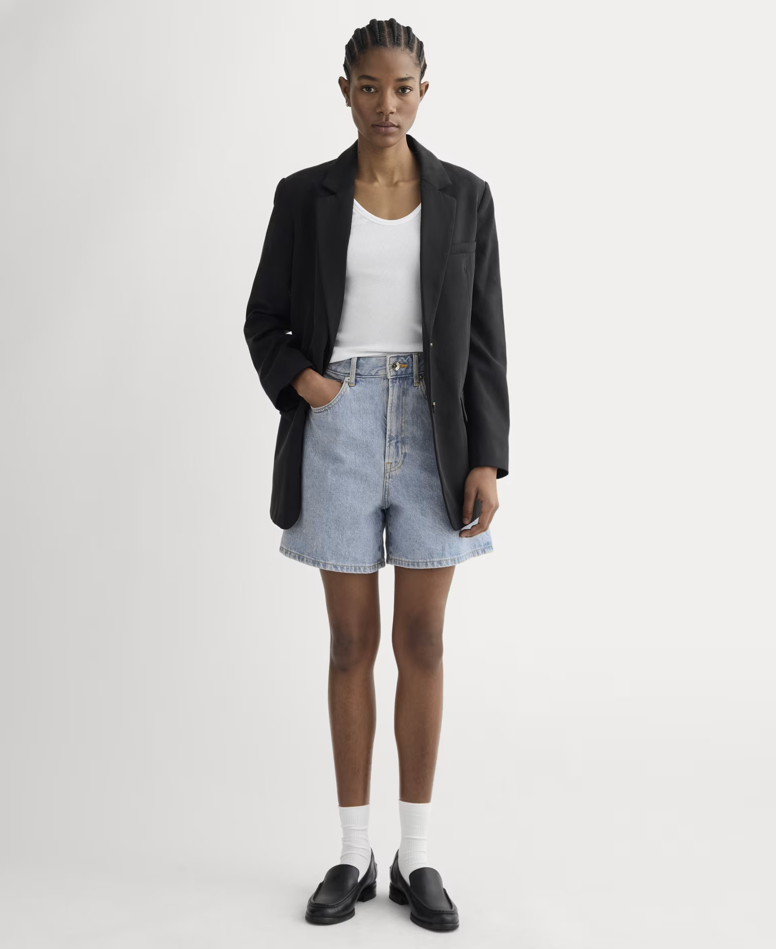 Women's A-Line Denim Short by Everlane in Light Indigo, Size 29 | Everlane