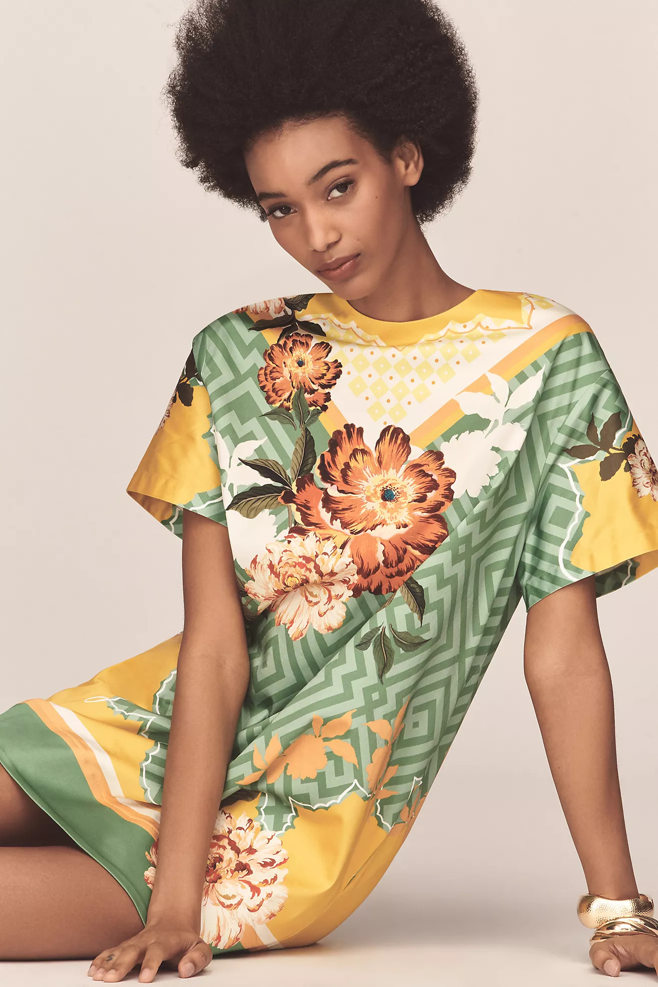 By Anthropologie Floral T-Shirt Dress | Anthropologie (US)