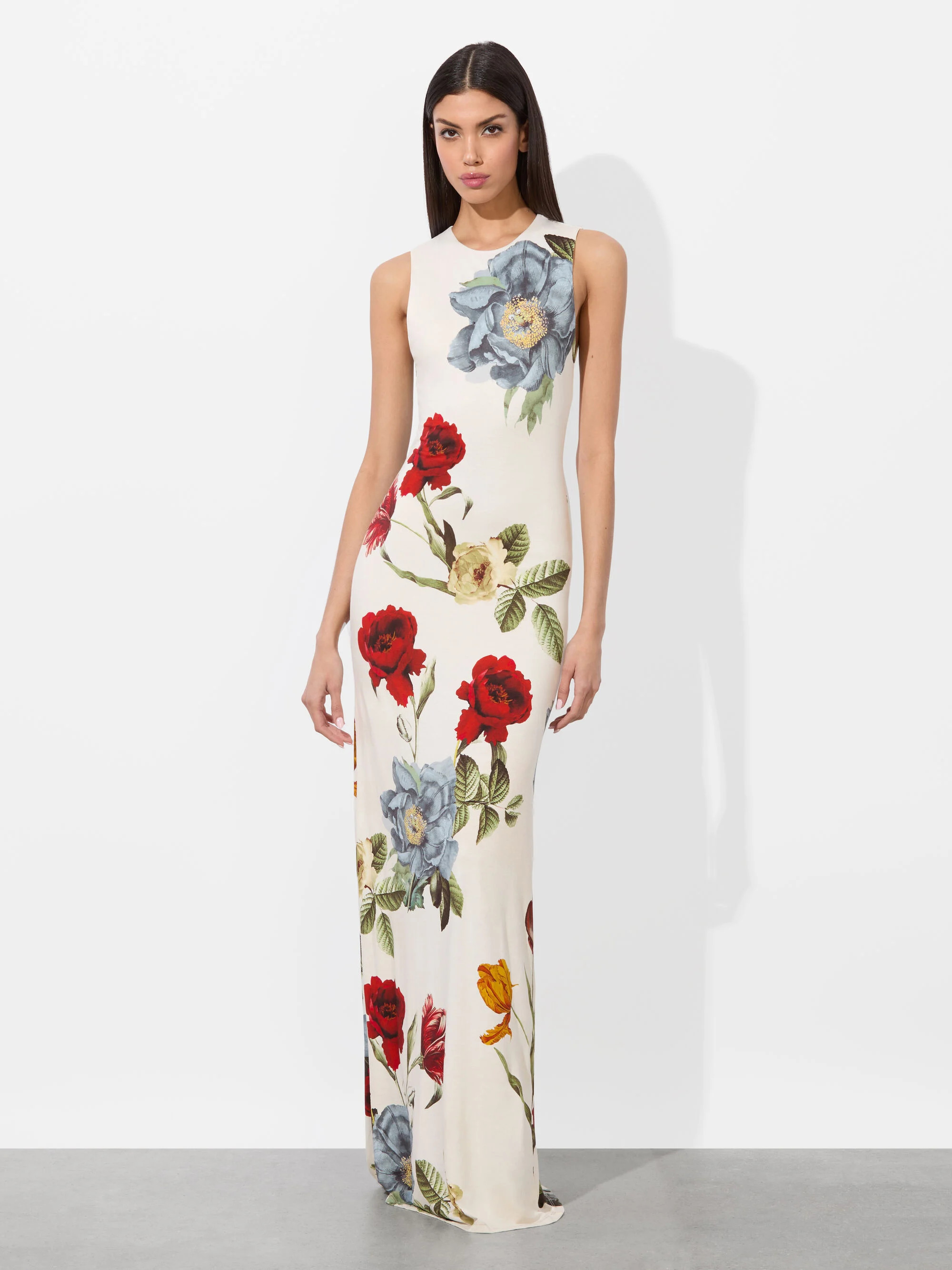 DELORA OPEN BACK MAXI DRESS | Alice + Olivia
