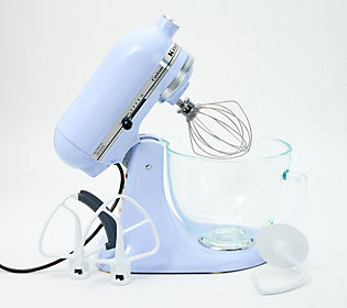 KitchenAid 5-qt Glass Bowl Stand Mixer w/ Flex Edge Beater | QVC
