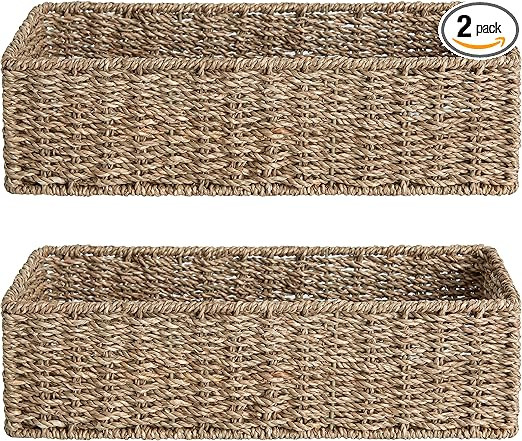 StorageWorks Seagrass Woven Storage Basket, Bathroom Storage Organizer Basket, Toilet Paper Baske... | Amazon (US)
