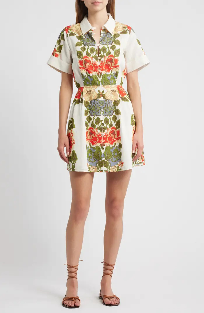 Sadie Floral Cotton & Linen Shirtdress | Nordstrom