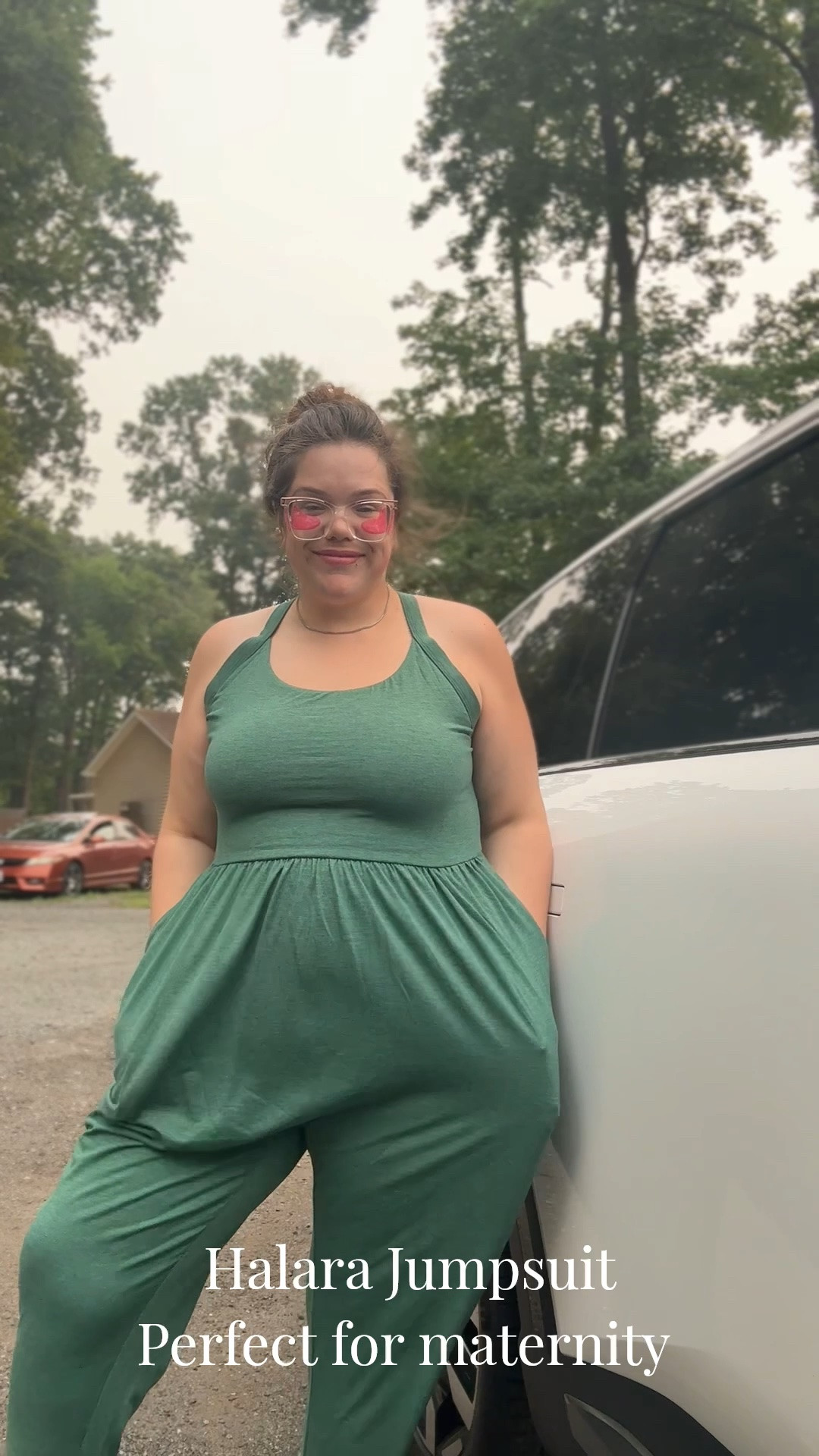I am in love with this jumpsuit not only is it easy to use the potty, but it’s so flattering and comfy!!! Makes the bump look real cute 🥰 @Halara 

#halara

#LTKMidsize #LTKSaleAlert #LTKootd