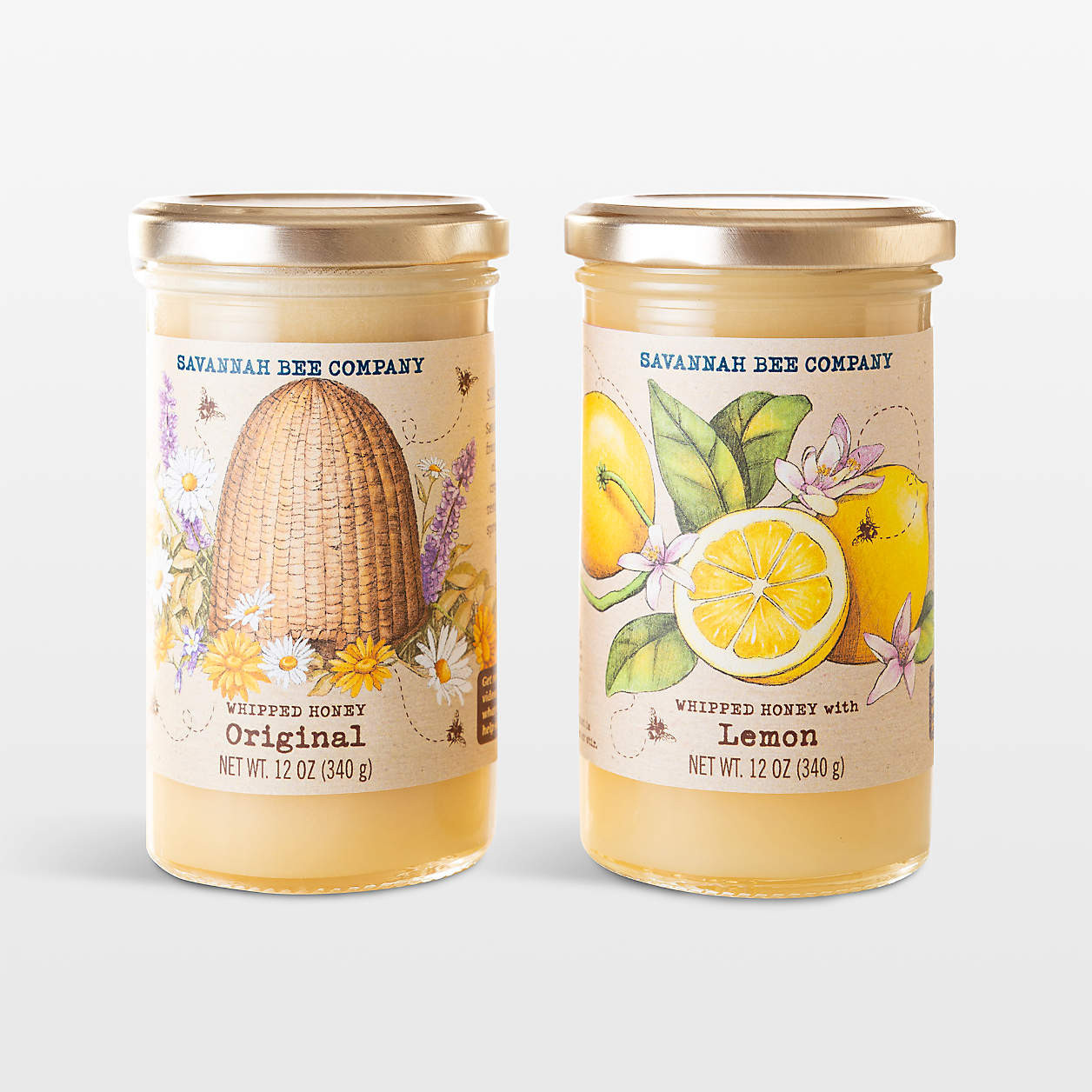 Savannah Bee Co Whipped Honey Duo: Original and Lemon Honey | Crate & Barrel | Crate & Barrel