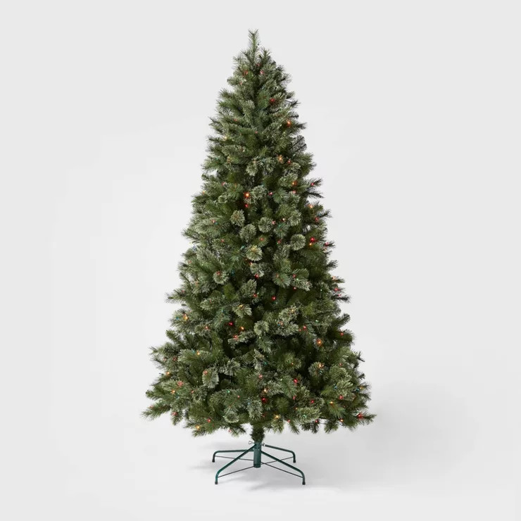 7.5' Pre-Lit Full Virginia Pine Artificial Christmas Tree Multicolor Lights with AutoConnect - Wo... | Target