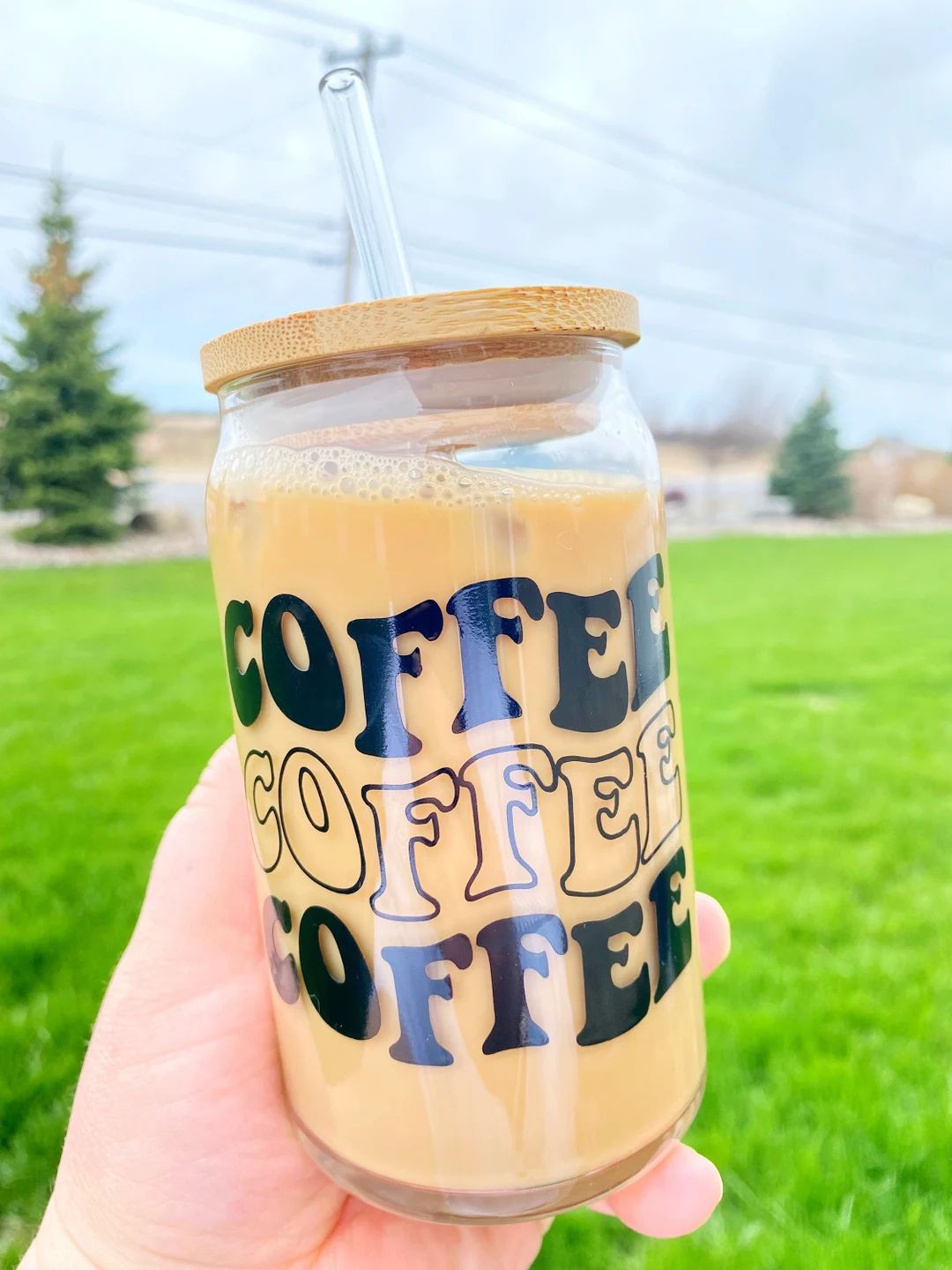 Coffee Coffee Coffee Libbey Glass |  16oz Cup | Gift Ideas | Tumblers & Cups | Birthday gift | Co... | Etsy (US)