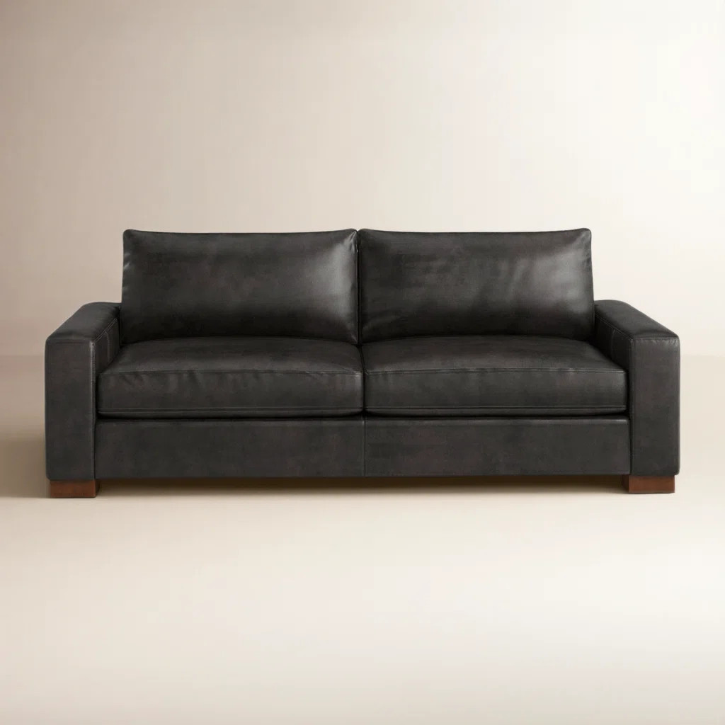Jonie 91" Genuine Leather Sleeper Sofa | Joss & Main