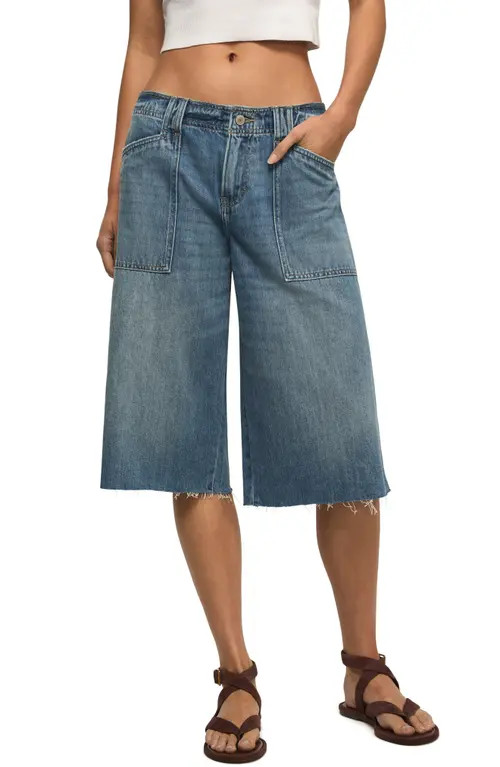 Lucky Brand Low Rise Culotte Denim Shorts in Wild Child Wash at Nordstrom, Size 25 | Nordstrom