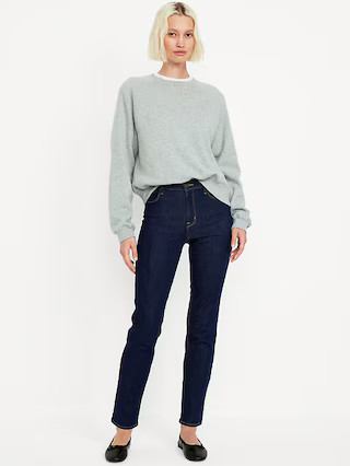 High-Waisted Wow Straight Ankle Jeans | Old Navy (US)