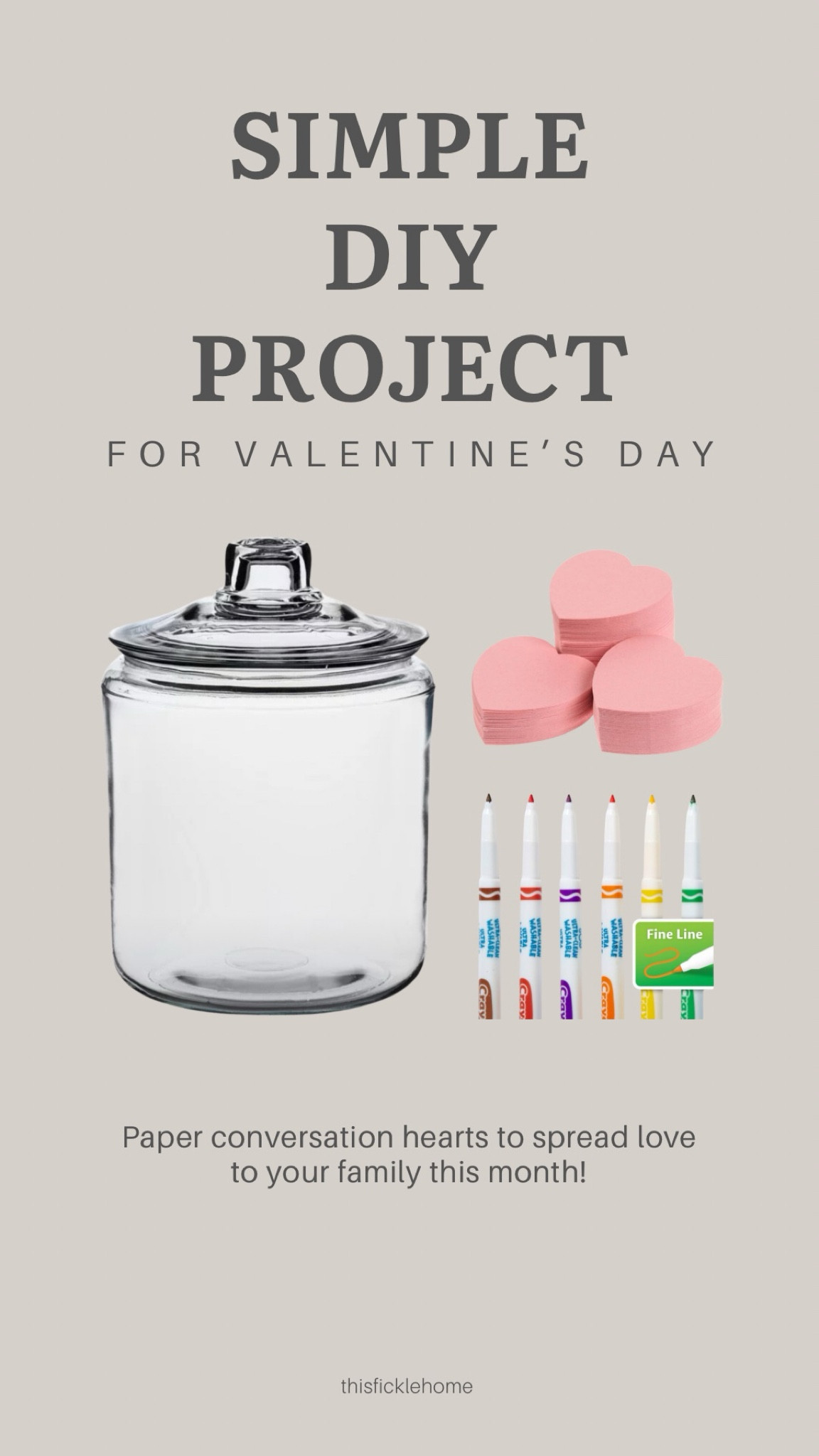Valentine’s Day DIY — homemade paper conversation hearts to spread love this month!

Paper hearts. Lidded glass jar. Skinny washable markers.

#LTKHome #LTKSeasonal