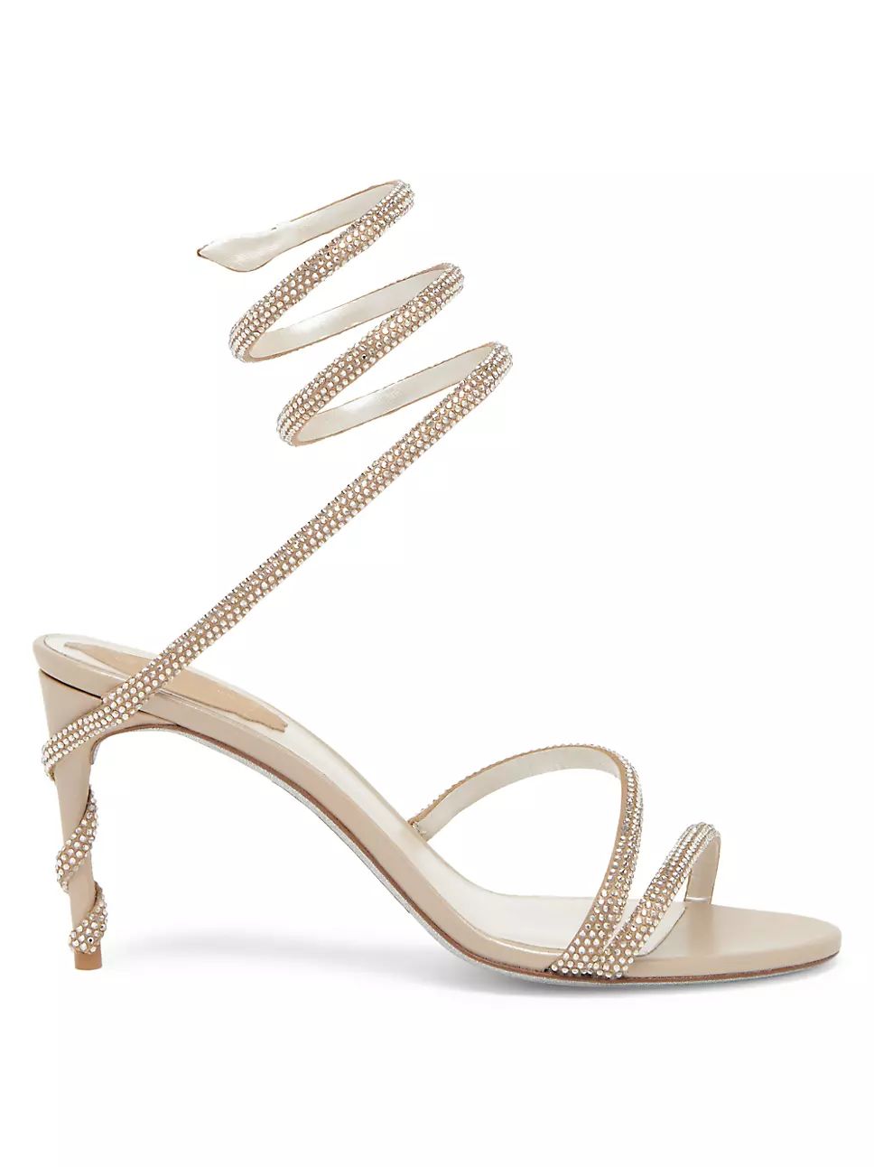 Crystal-Embellished Leather Wrap Sandals | Saks Fifth Avenue