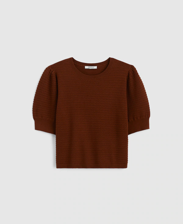 Merino Wool-Silk Blend Puff-Sleeve Sweater Tee | Madewell