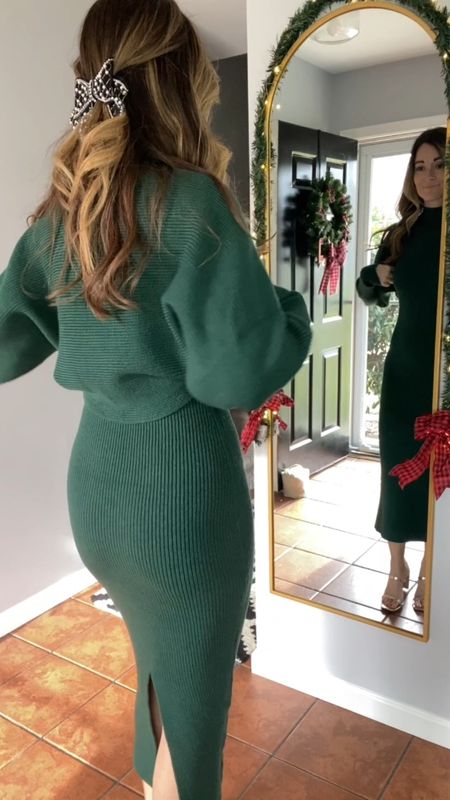 Coziest 2 piece matching set…this rubbed sweater dress is so cozy and luscious. Fits to you in all the right places but not too tight. Love the cropped sweater jacket that pairs with it or you can wear it with something else. Amazon finds…. Dressy winter outfit 

#LTKstyletip #LTKfindsunder50 #LTKsalealert