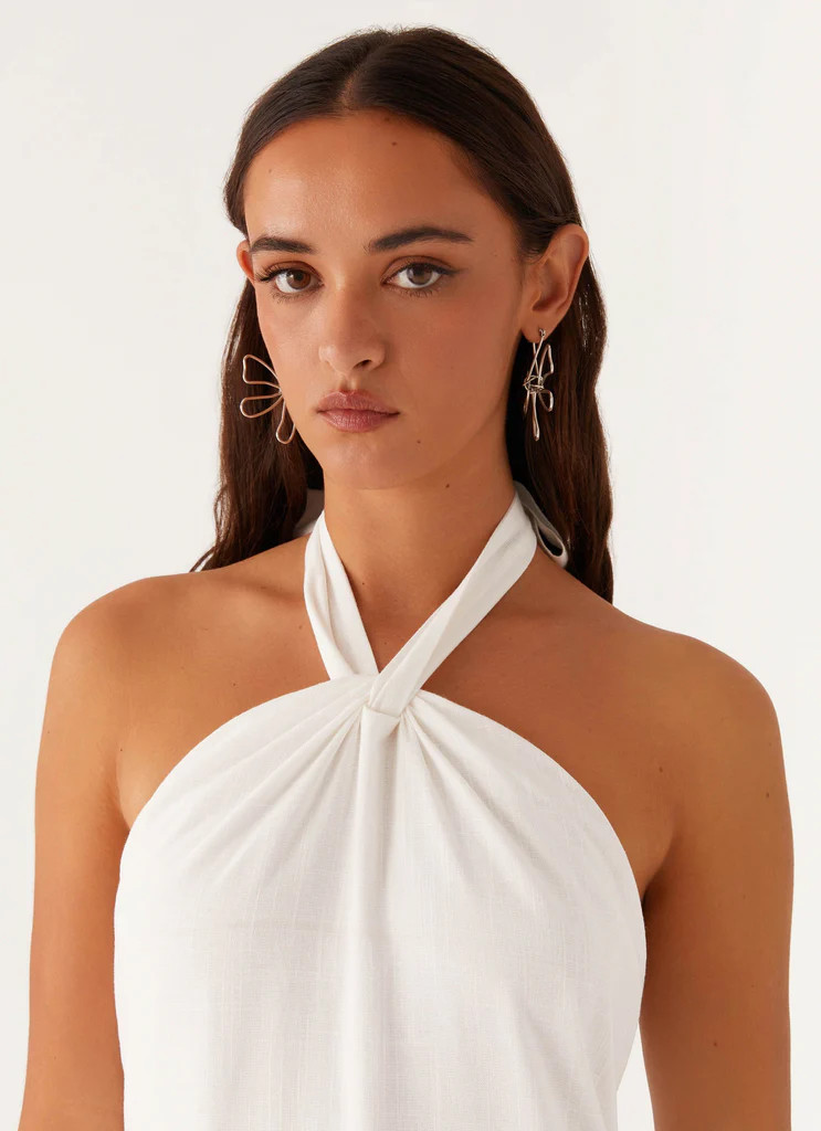 Golden Child Linen Maxi Dress - White | Peppermayo (Global)