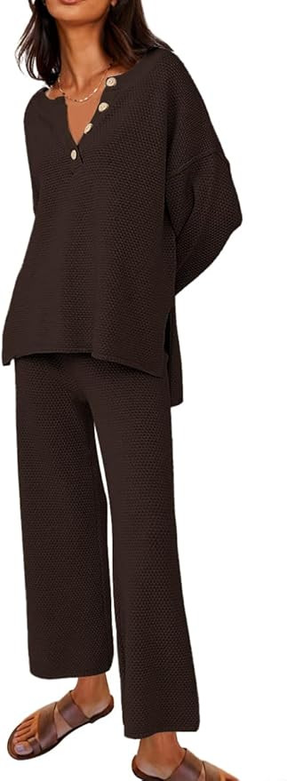LILLUSORY Women's 2 Piece Trendy Outfits Oversized Slouchy Matching Lounge Sets Cozy Knit Loungew... | Amazon (US)