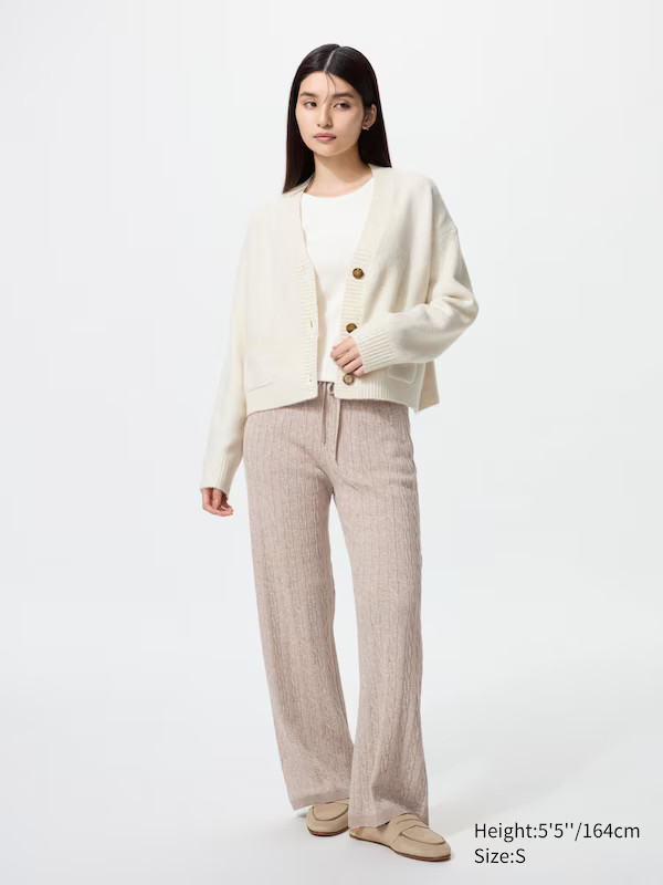 Washable Knit Cable Trousers | UNIQLO (UK)