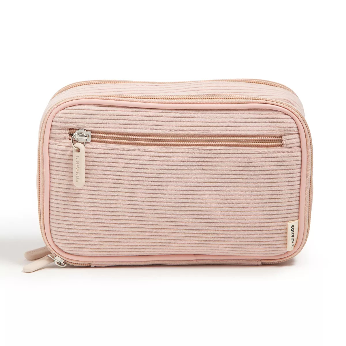 U Brands 8"x5.25" Dual Zip Corduroy Tech Organizer Dusty Rose | Target