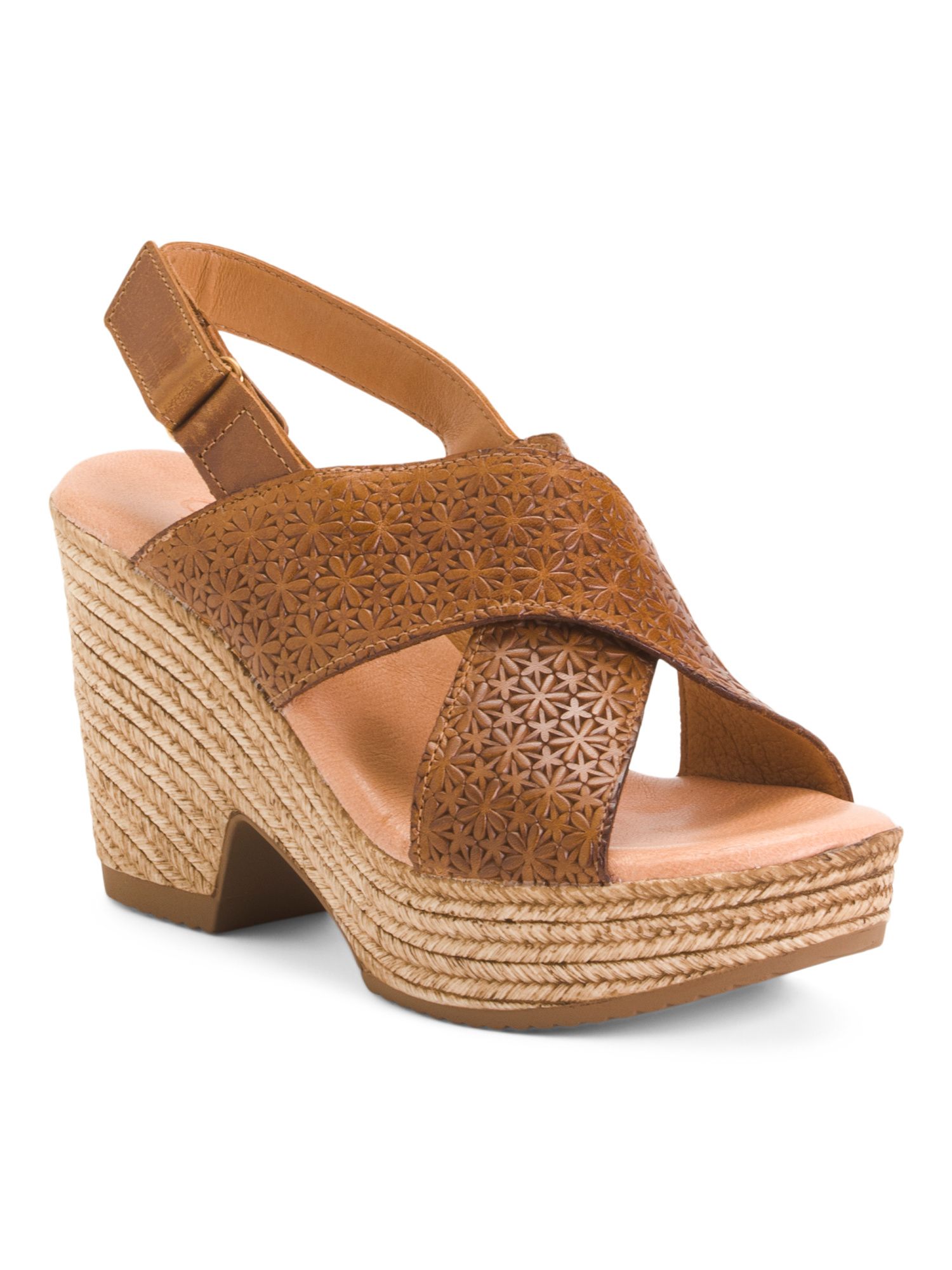 Made In Portugal Leather Wedge Espadrilles | TJ Maxx