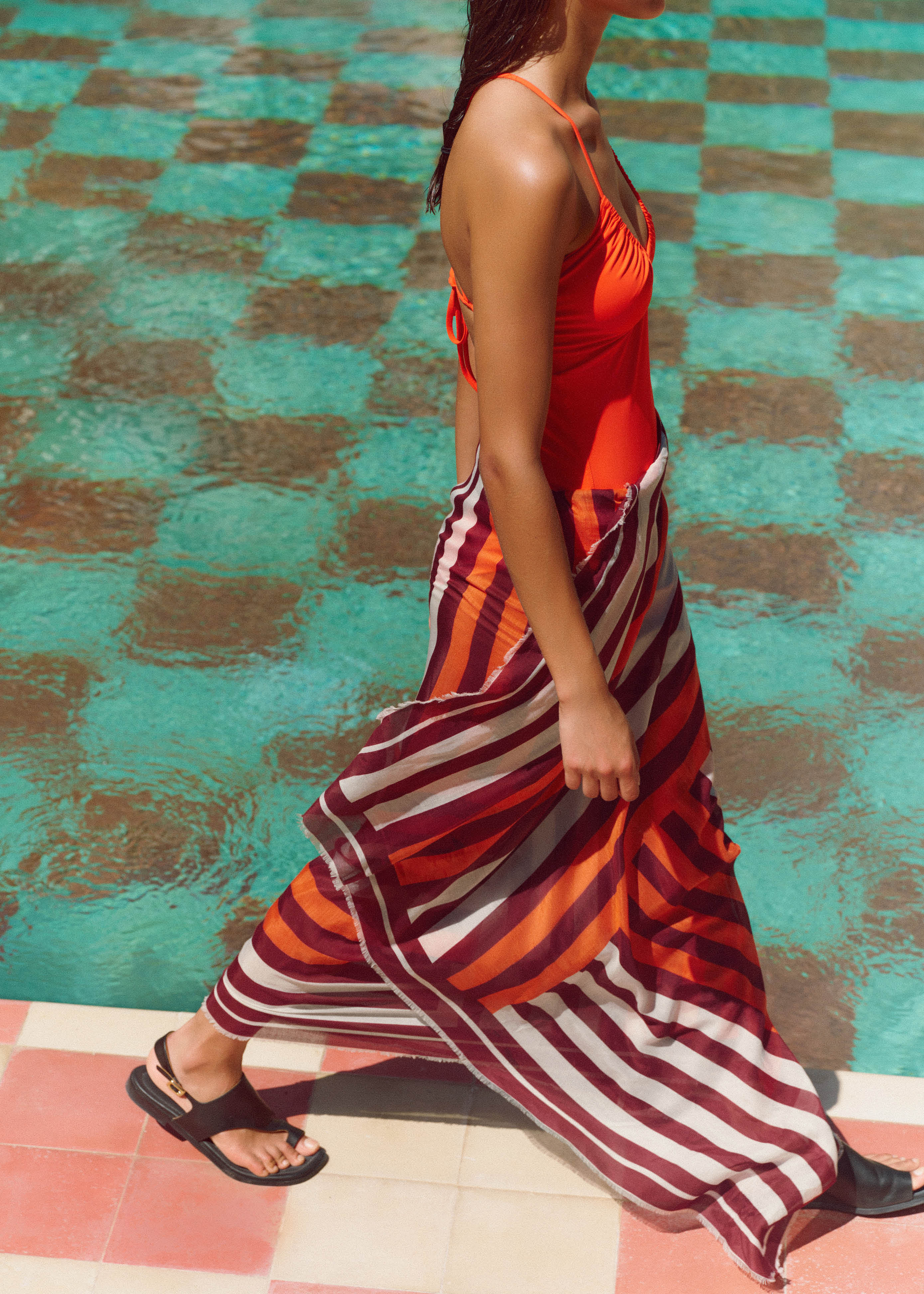 Women's Red Stripe Sarong | ME+EM | ME+EM US