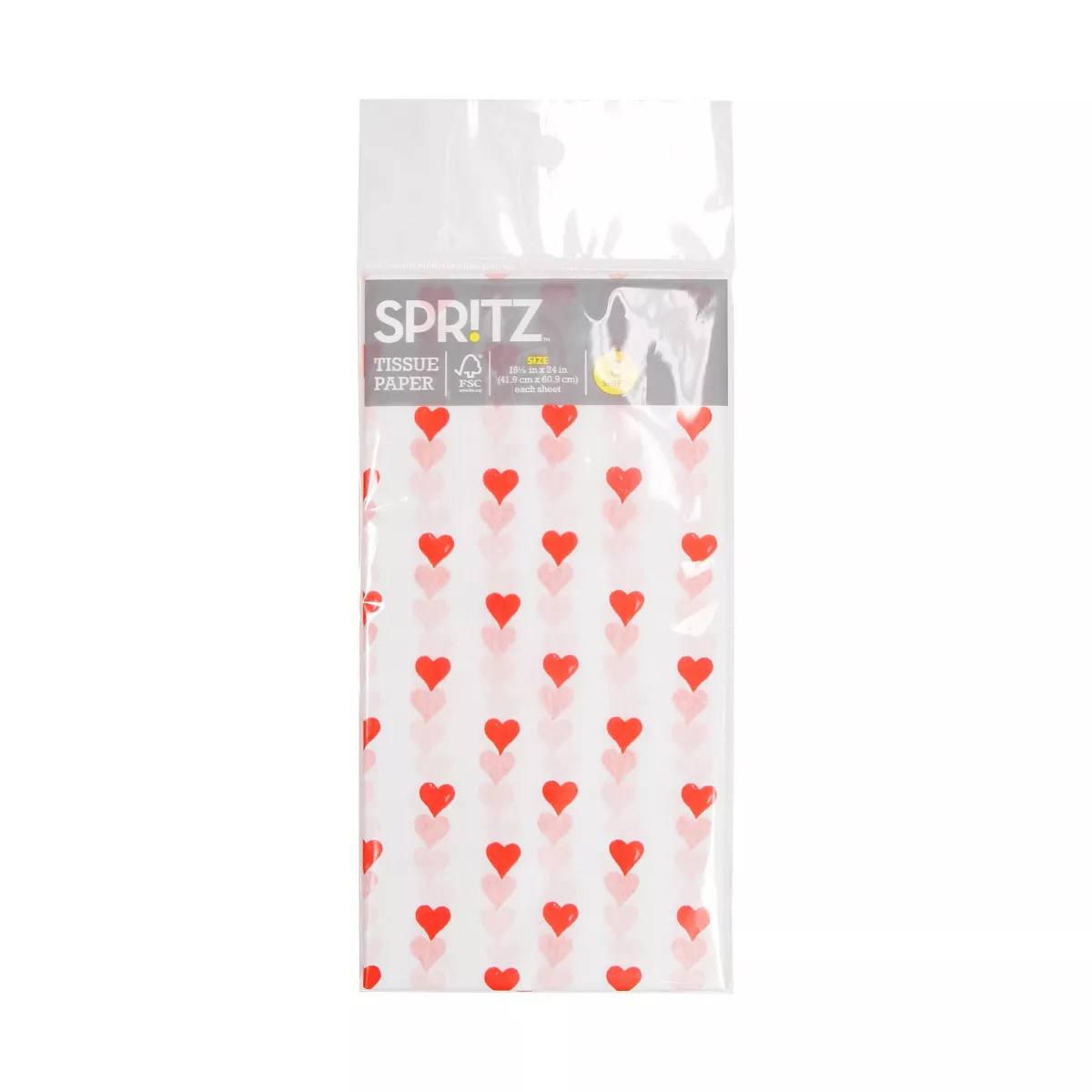 Valentine's Day 8ct Pegged Tissue Red Heart on Cream - Spritz™ | Target