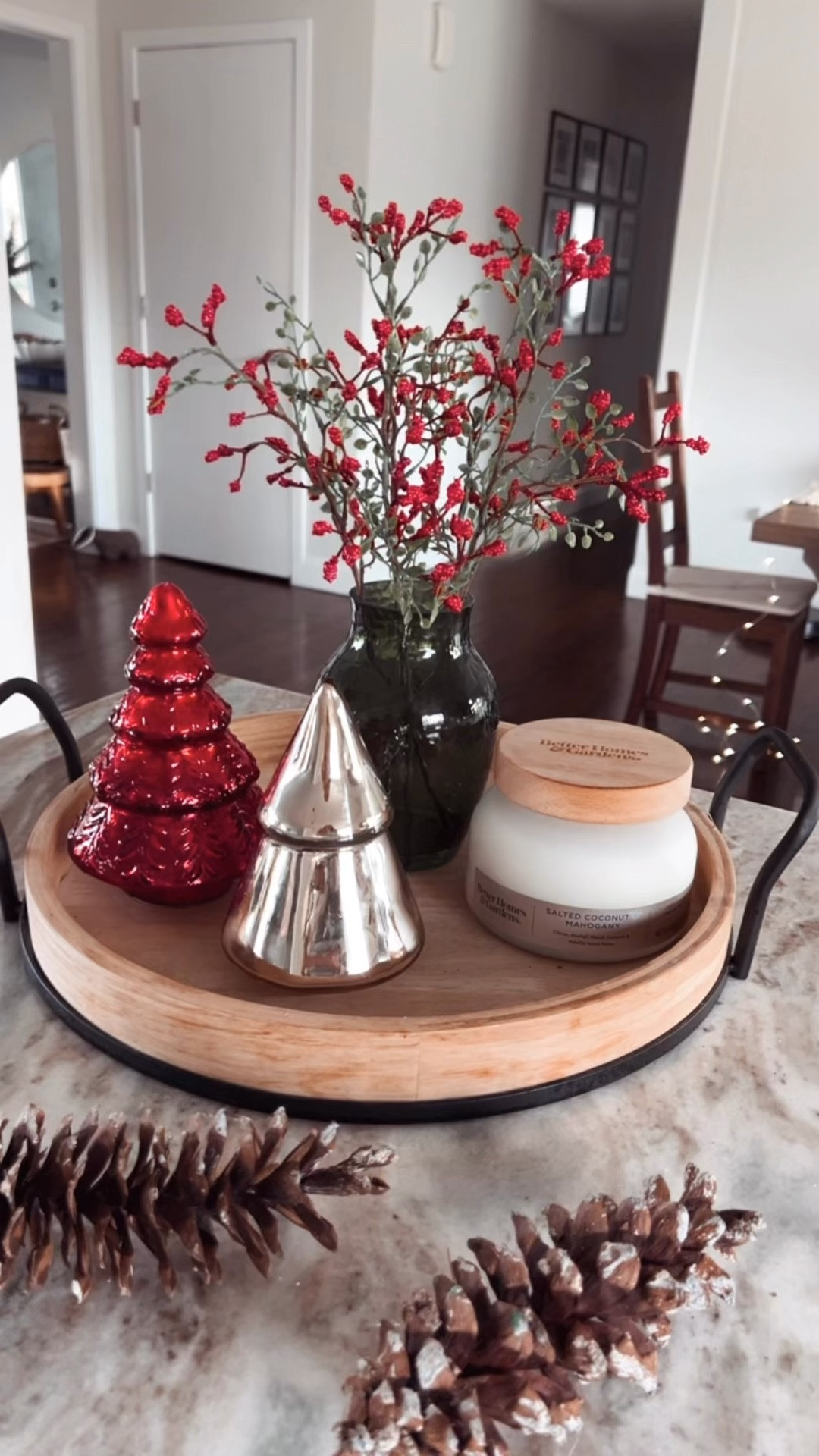 Christmas tray styling idea with Walmart finds! #walmarthome 

#LTKHoliday #LTKFindsUnder50 #LTKHome
