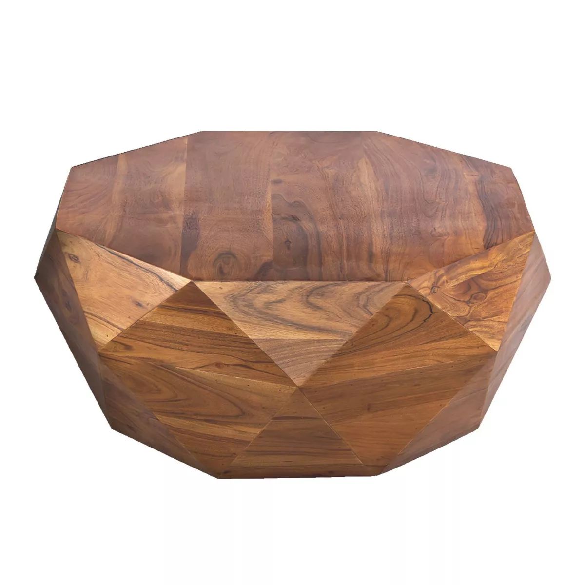 Diamond Shape Acacia Wood Coffee Table with Smooth Top Dark Brown - The Urban Port | Target