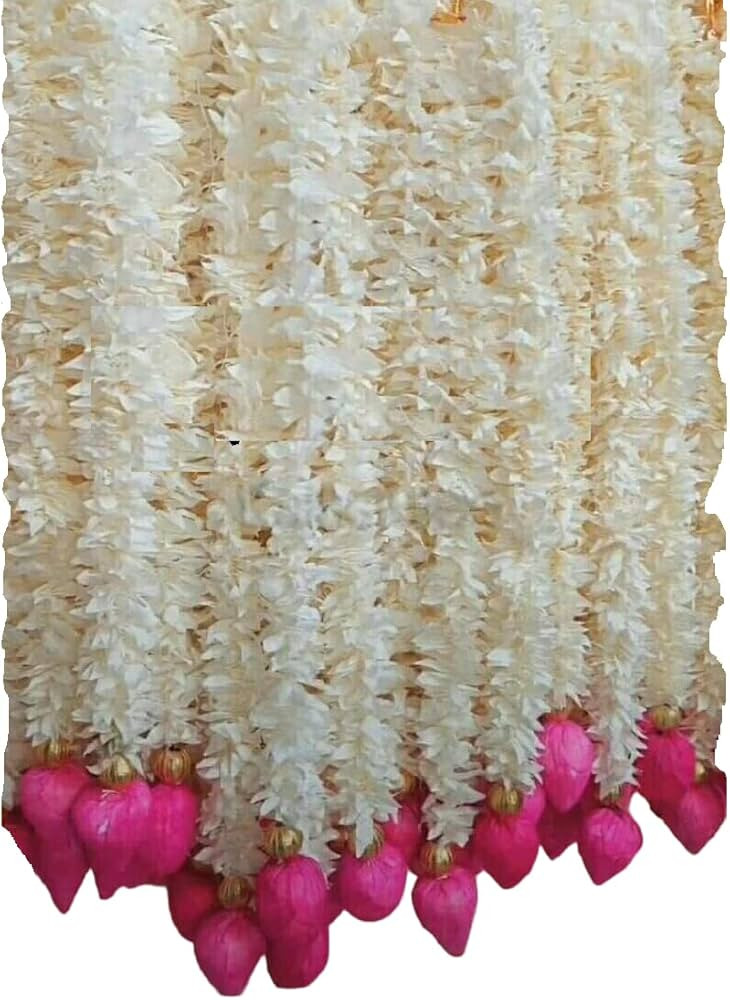 Shiv Shakti Creation 3ft Jasmine Gajra Garland Flower with Lotus Buds for Wedding Decoration, Flo... | Amazon (US)