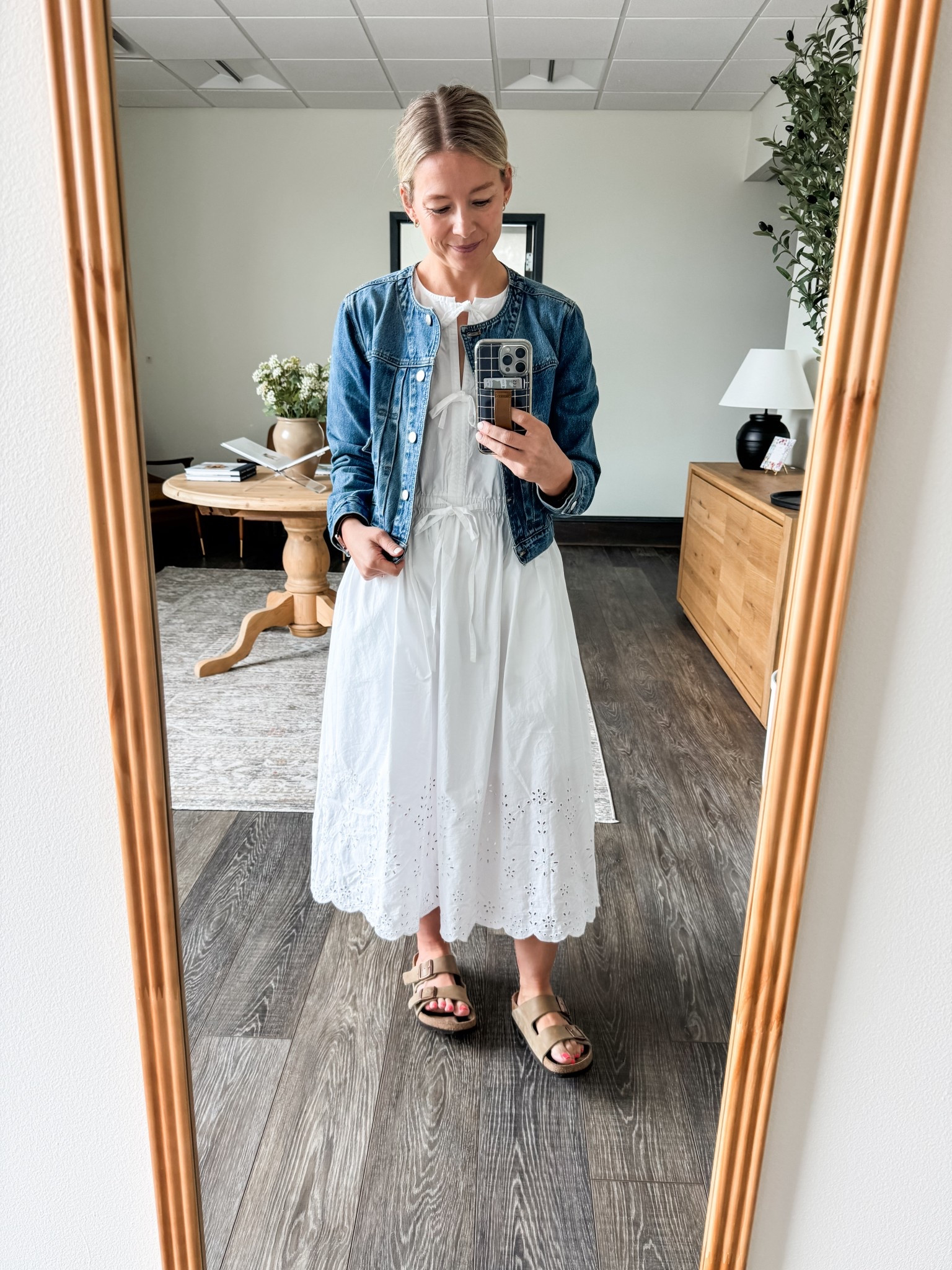 This white tie-front dress from Walmart is so perfect for summer! It’s so lightweight and has a great eyelet detail on the bottom. Plus it’s on sale for under $20. Paired with a slightly cropped jean jacket and Birkenstocks makes it a dress you can wear anywhere.

#LTKSummerEdit #LTKStyleTip #LTKFindsUnder50