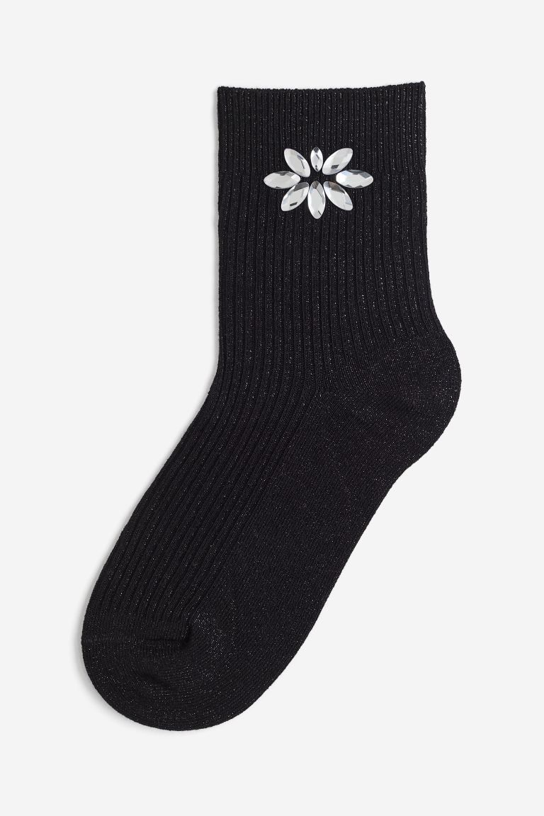 Embellished Rib-knit Socks | H&M (US + CA)