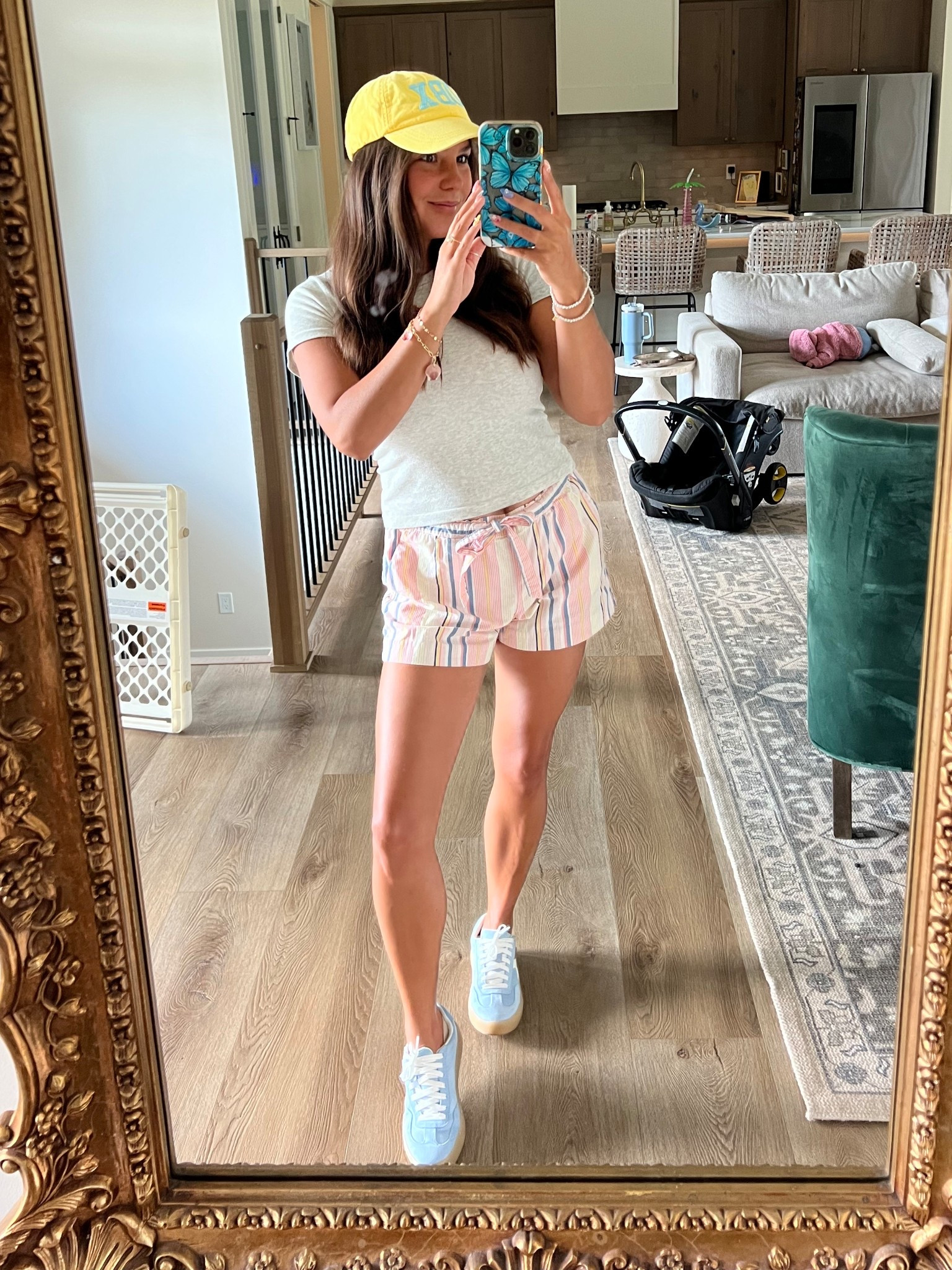 I love throwing outfits together from pieces that are new and old! This was a fun casual outfit to thrift in! 

Loving these drawstring striped shorts and ribbed grey t-shirt with blue sneakers look! 

#LTKStyleTip #LTKFindsUnder50 #LTKFindsUnder100