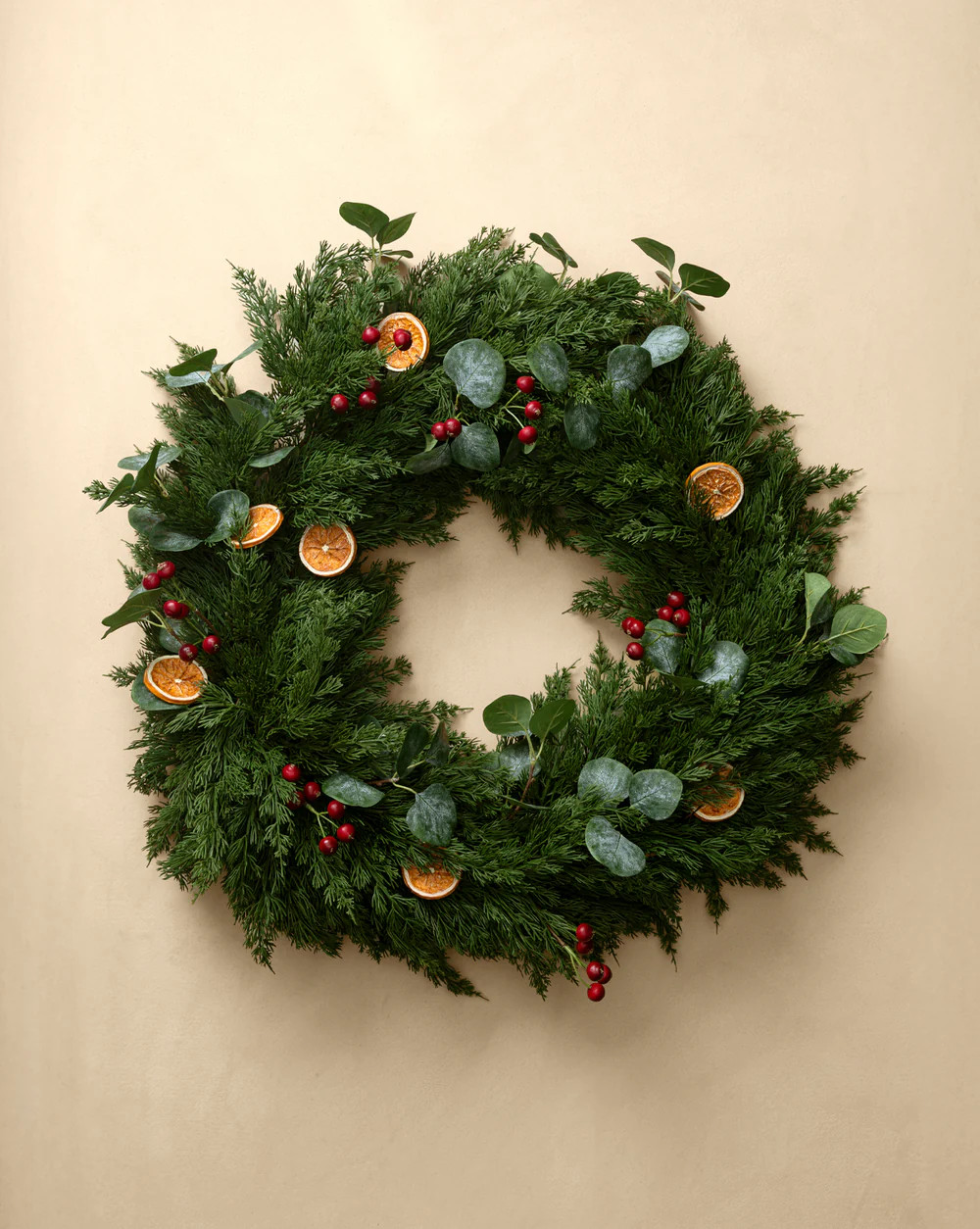 30" Orange & Eucalyptus Faux Wreath | McGee & Co. (US)