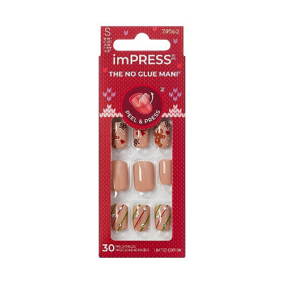 imPRESS Press-On Manicure No Glue Fake Nails - Mistletoe Kiss - 33ct | Target